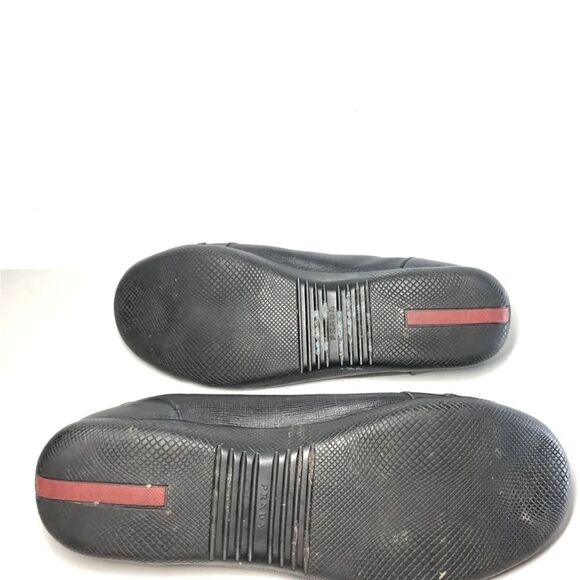 Prada Black Leather Lace Up Casual Low Top Sneaker Shoes Men’s Sz 10.5M US/44EU - Picture 14 of 14